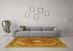 Machine Washable Persian Yellow Traditional Rug in a Living Room, wshtr1167yw