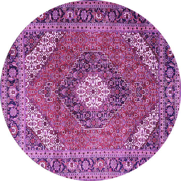 Round Persian Purple Traditional Rug, tr1167pur