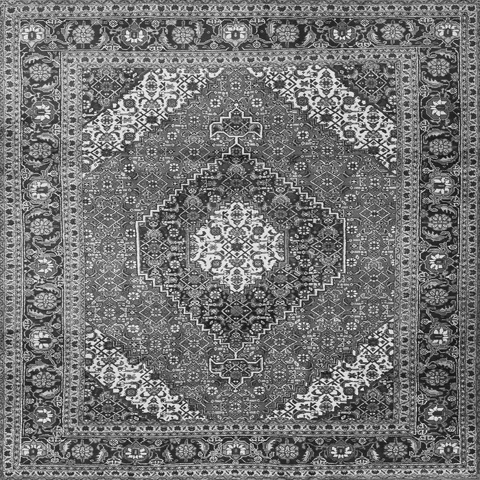Round Machine Washable Persian Gray Traditional Rug, wshtr1167gry