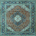 Square Persian Light Blue Traditional Rug, tr1167lblu