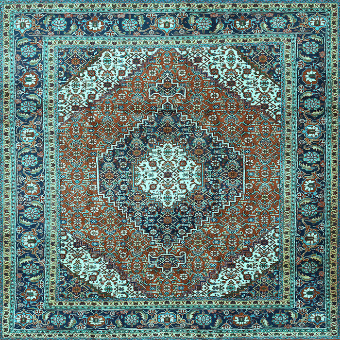 Square Machine Washable Persian Light Blue Traditional Rug, wshtr1167lblu