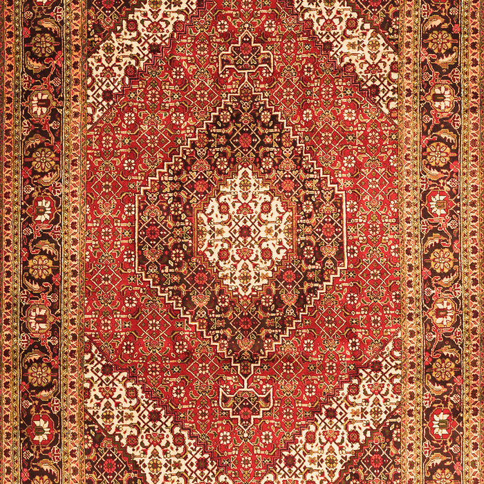 Serging Thickness of Machine Washable Persian Orange Traditional Area Rugs, wshtr1167org