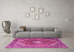 Machine Washable Persian Pink Traditional Rug in a Living Room, wshtr1167pnk