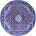 Round Persian Blue Traditional Rug, tr1167blu