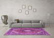 Machine Washable Persian Purple Traditional Area Rugs in a Living Room, wshtr1167pur