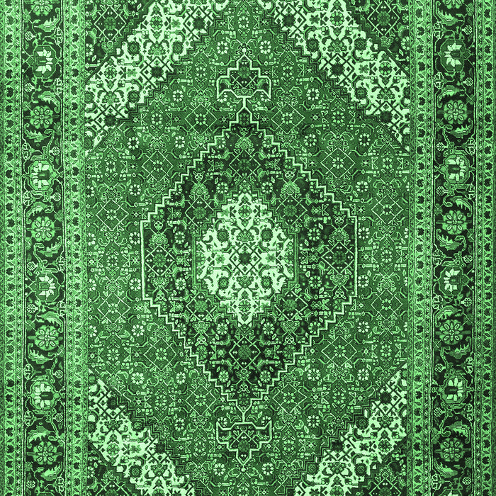 Machine Washable Persian Emerald Green Traditional Area Rugs, wshtr1167emgrn