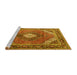 Sideview of Machine Washable Persian Yellow Traditional Rug, wshtr1167yw