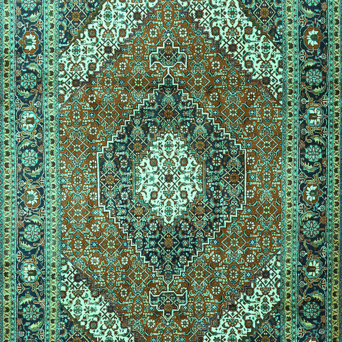 Machine Washable Persian Turquoise Traditional Area Rugs, wshtr1167turq