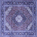 Square Persian Blue Traditional Rug, tr1167blu