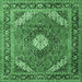 Square Persian Emerald Green Traditional Rug, tr1167emgrn