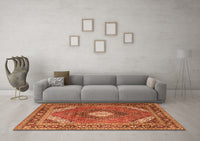 Machine Washable Persian Orange Traditional Rug, wshtr1167org