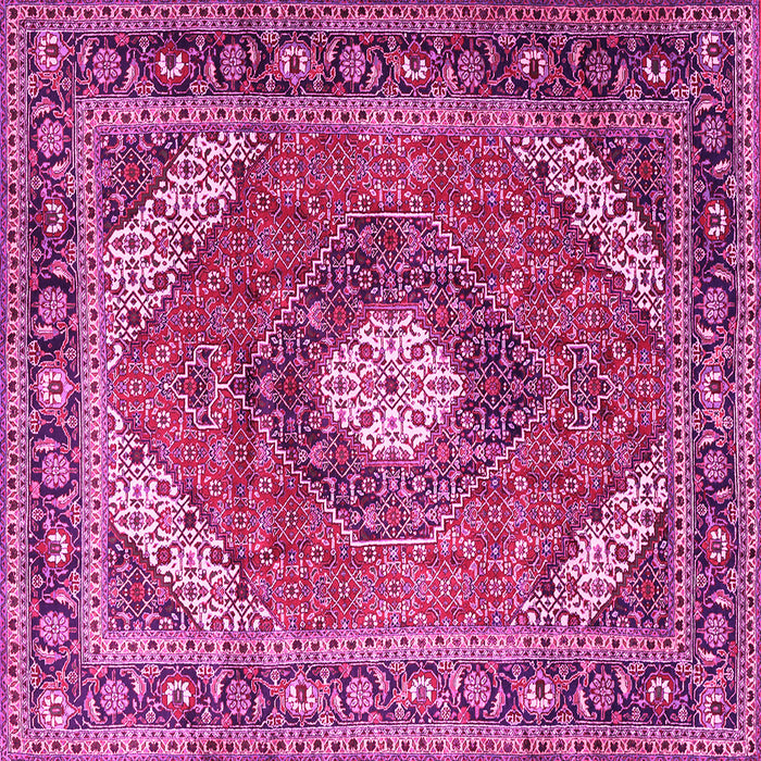 Square Machine Washable Persian Pink Traditional Rug, wshtr1167pnk