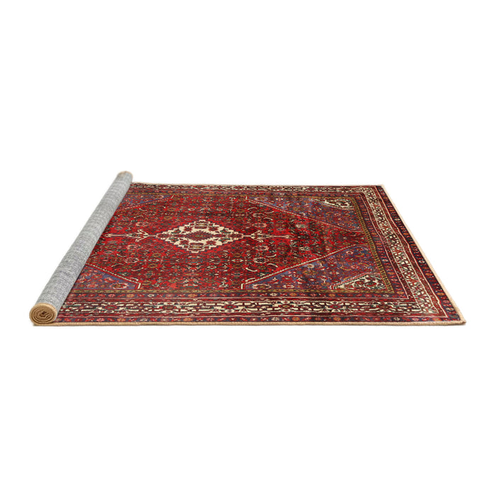 Sideview of Machine Washable Traditional Gold Brown Rug, wshtr1168