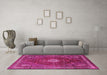 Machine Washable Persian Pink Traditional Rug in a Living Room, wshtr1168pnk