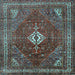 Square Persian Light Blue Traditional Rug, tr1168lblu