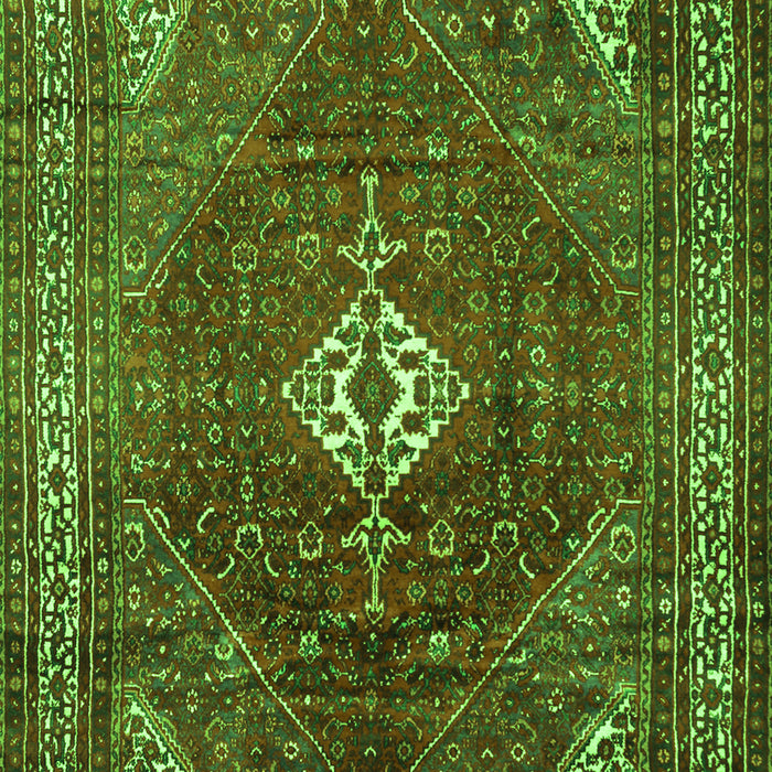 Serging Thickness of Machine Washable Persian Green Traditional Area Rugs, wshtr1168grn