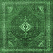 Square Persian Emerald Green Traditional Rug, tr1168emgrn