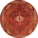 Square Persian Orange Traditional Rug, tr1168org