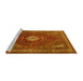 Sideview of Machine Washable Persian Yellow Traditional Rug, wshtr1168yw