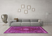 Machine Washable Persian Purple Traditional Area Rugs in a Living Room, wshtr1168pur