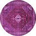 Round Machine Washable Persian Purple Traditional Area Rugs, wshtr1168pur