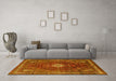 Machine Washable Persian Yellow Traditional Rug in a Living Room, wshtr1168yw