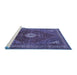 Sideview of Machine Washable Persian Blue Traditional Rug, wshtr1168blu