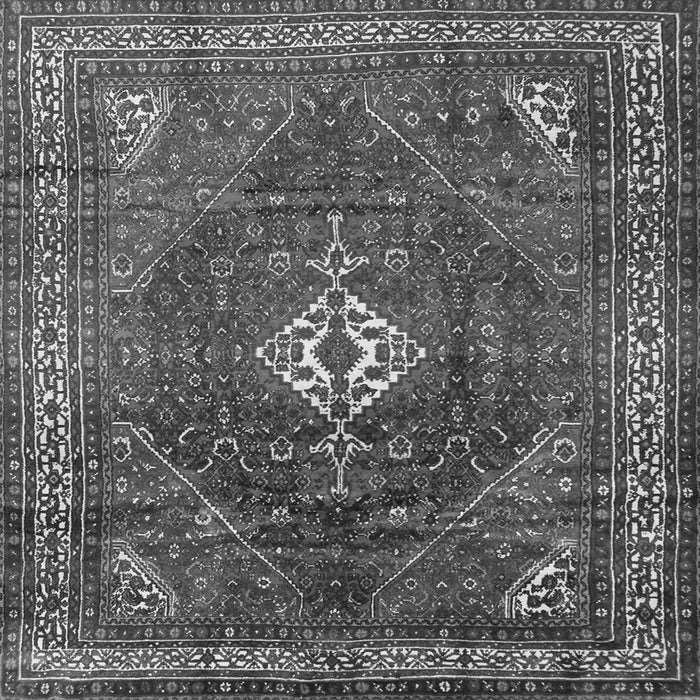 Round Machine Washable Persian Gray Traditional Rug, wshtr1168gry