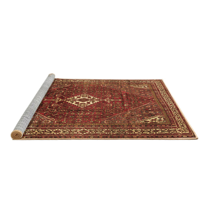 Sideview of Machine Washable Persian Brown Traditional Rug, wshtr1168brn