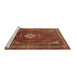 Sideview of Machine Washable Persian Brown Traditional Rug, wshtr1168brn