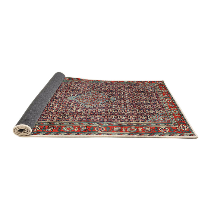 Sideview of Traditional Saffron Red Persian Rug, tr1169