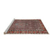 Sideview of Machine Washable Traditional Saffron Red Rug, wshtr1169