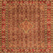 Round Machine Washable Persian Orange Traditional Area Rugs, wshtr1169org