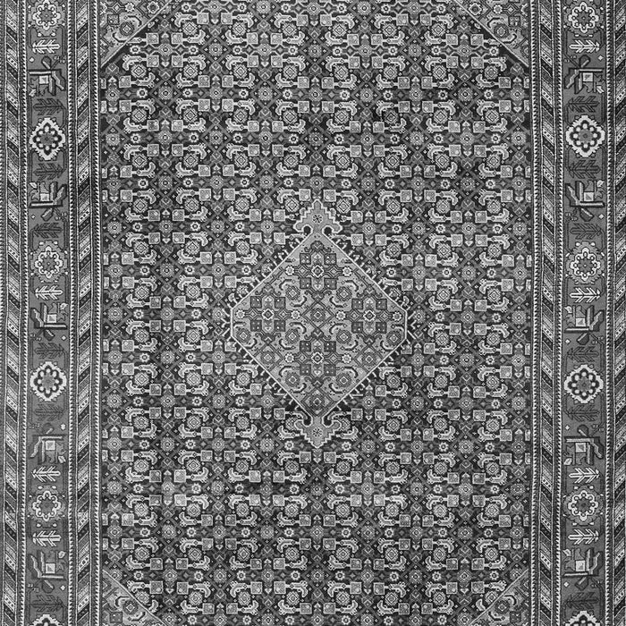 Serging Thickness of Machine Washable Persian Gray Traditional Rug, wshtr1169gry