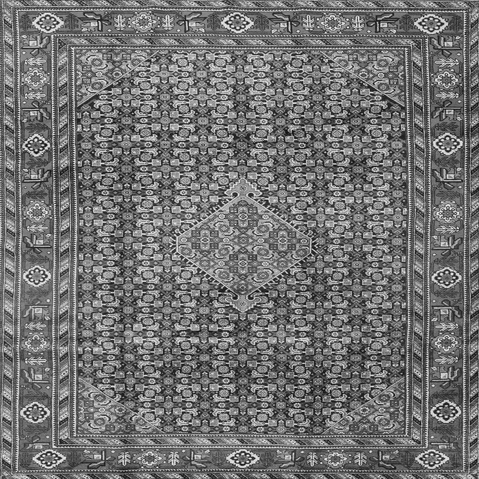 Round Machine Washable Persian Gray Traditional Rug, wshtr1169gry