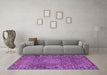 Machine Washable Persian Purple Traditional Area Rugs in a Living Room, wshtr1169pur