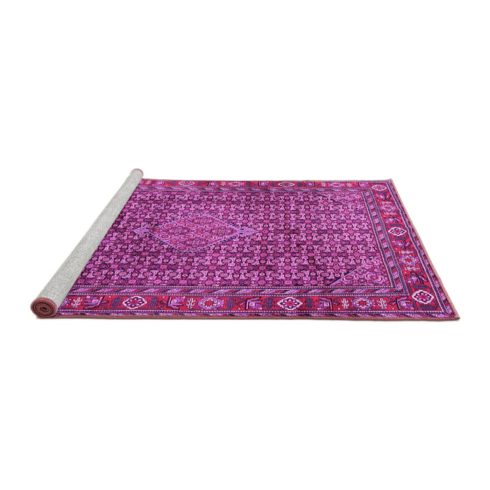 Sideview of Machine Washable Persian Pink Traditional Rug, wshtr1169pnk