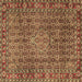 Square Persian Brown Traditional Rug, tr1169brn