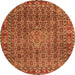 Square Persian Orange Traditional Rug, tr1169org