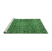 Sideview of Machine Washable Persian Emerald Green Traditional Area Rugs, wshtr1169emgrn