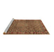 Sideview of Machine Washable Persian Brown Traditional Rug, wshtr1169brn