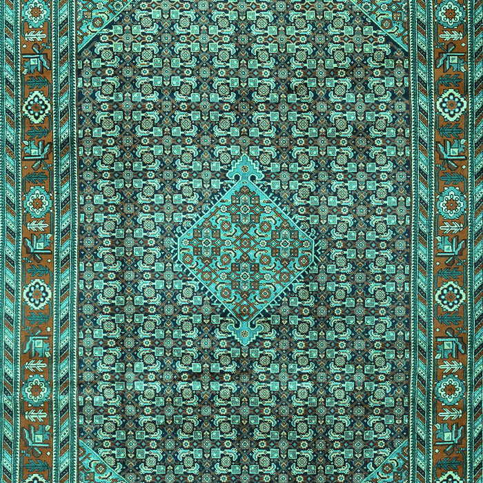 Machine Washable Persian Turquoise Traditional Area Rugs, wshtr1169turq