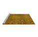 Sideview of Machine Washable Persian Yellow Traditional Rug, wshtr1169yw