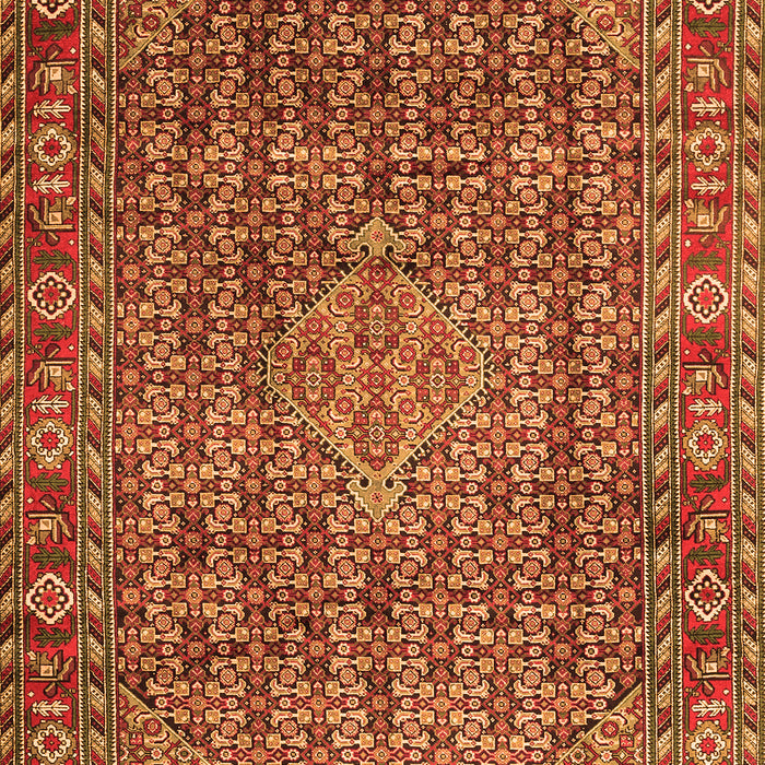 Serging Thickness of Machine Washable Persian Orange Traditional Area Rugs, wshtr1169org