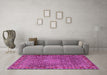 Machine Washable Persian Pink Traditional Rug in a Living Room, wshtr1169pnk