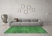 Machine Washable Persian Emerald Green Traditional Area Rugs in a Living Room,, wshtr1169emgrn