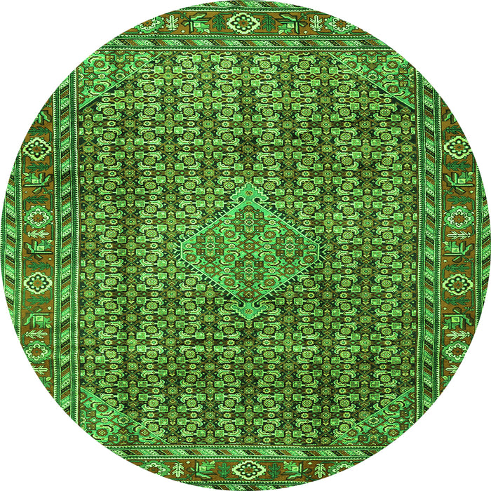 Square Persian Green Traditional Rug, tr1169grn