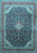 Medallion Light Blue Traditional Rug, tr116lblu