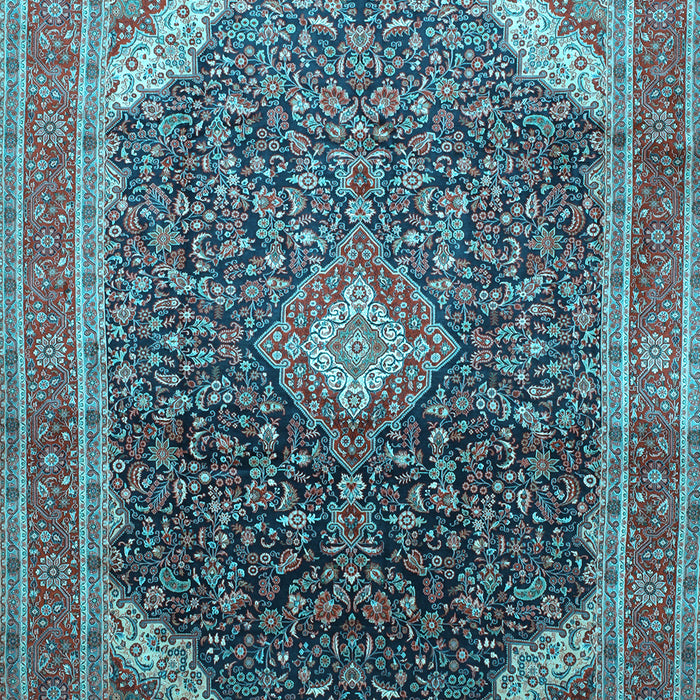 Medallion Light Blue Traditional Rug, tr116lblu