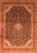 Serging Thickness of Machine Washable Medallion Orange Traditional Area Rugs, wshtr116org